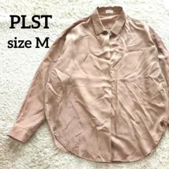 PLST プラステ 長袖 カットソー M ブラウス ベージュ とろみ