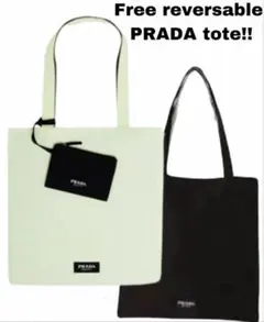 【新品】PRADA プラダ ビューティ トートバッグ　リバシーブル　ポーチ付