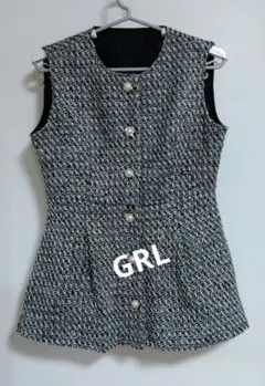 GRL ツイードノースリーブベスト 黒と白