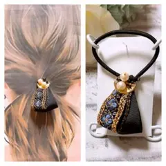 インド刺繍リボン　ヘアゴム　ハンドメイド　NO3310