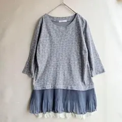 美品　ナチュラルミスト　レディース　カットソー　チュニック　ドッキング　ブラウス