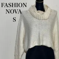 ファッションノヴァ クロップドニット タートルセーターアイボリー系 Sサイズ