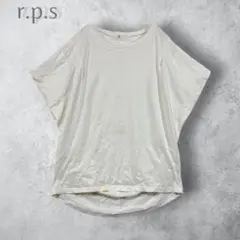 r.p.s Tシャツ ホワイト M 半袖 コットン　洗える　ゆったり　シンプル