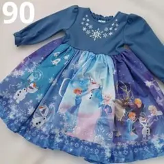 アナと雪の女王 長袖ワンピース 90cm