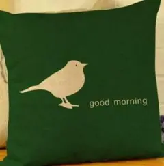 鳥モチーフ クッションカバー good morningのサムネイル