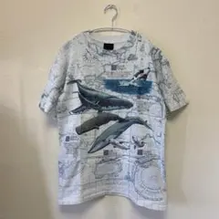 USA製 HABITAT イルカクジラTシャツ 世界地図 90s ビンテージのサムネイル