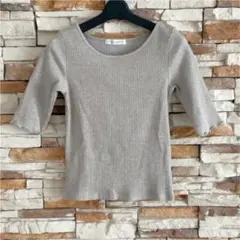 オペークドットクリップ　カットソー トップス　M