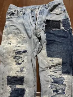 Levi's 501 ダメージ加工 ストレートデニム
