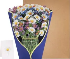 バレンタイン カード メッセージカード グリーティングカード 3D立体花