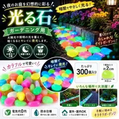 ⭐︎ 光る石 300個 約2cm カラフル 蓄光石 ガーデニング ストーン 夜光石