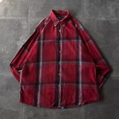 00s Ralph Lauren フランネルシャツ チェック 赤 L A640