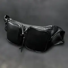 【希少アーカイブ】visvim レザー ウエストバッグ F.I.L. 黒
