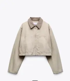 ZARA コットン生地 ショート丈ジャケット