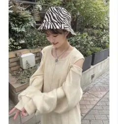 Kastane マルチウェイ スリット ボレロセット アイボリー