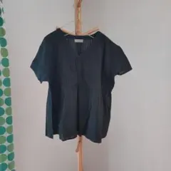 SМ2　Vネックレースブラウス　チャコール