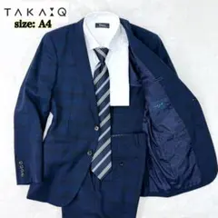 ✨美品✨ タカキュー　Y4　セットアップ スーツ 洗濯OK ストレッチ チェック