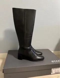 本革　ロングブーツ 黒 レディース