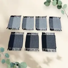 【ハンドメイド】北欧風 手織りコースター 7枚セット