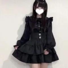 しまむら こるろり ティアードフリル スカート　量産型　地雷系　黒　ブラック