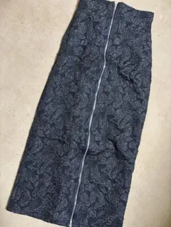 ANGELINA ブラック花柄タイトスカート