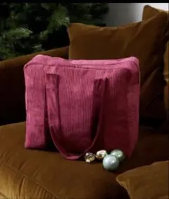 終末セール‼️マイリトルボックス バーガンディ コーデュロイ トートバッグ 新品