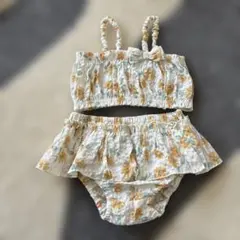花柄フリル付きベビー水着 90cm
