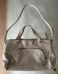 BALLY レザートート 2wayショルダーバッグ 白