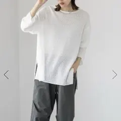 【美品】LEPSIM メッシュプルオーバー オフホワイト 透け感 ミドル丈