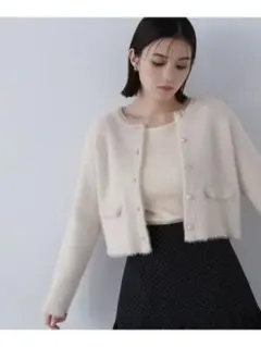 【タイムセール】ナチュラルビューティベーシック　シャギーカーディガン