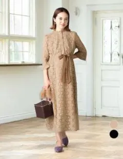 Sweet Mommy 総レースアンティークドレス　ベージュ　Lサイズ