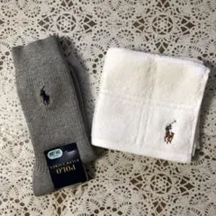 【新品未使用】ポロラルフローレン ソックスとタオルハンカチ2点セット