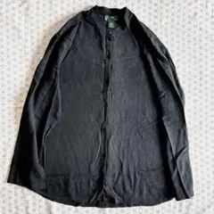 ミケ様専用　ラルフローレン シルク100% バンドカラーシャツ 黒 XL相当