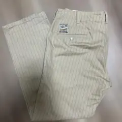 Schott ピンストライプ ワークパンツ W36 ベージュ アメカジ チノパンのサムネイル