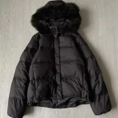 美品40グリーンレーベルリラクシング　ショートダウンジャケット　ブラック