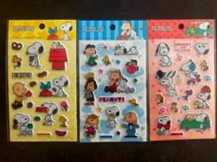 スヌーピー　ぷっくりシール 3枚セット