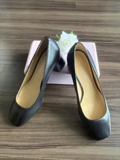 fed ブラック パンプス 低ヒール　黒　23cm