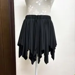 【新品、未使用】黒のオーバースカート　ランダム裾♪社交ダンスや日常着にも