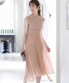 ●POUR VOUS● プールヴー ロングワンピースドレス クロシェレース Ｓ