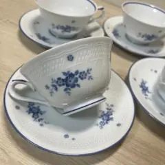 Noritake ノリタケ ブルーフラワー カップ＆ソーサー 日本製