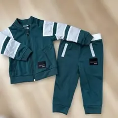 adidas オリジナルス　ダークグリーン ストライプ ジャージセット 80