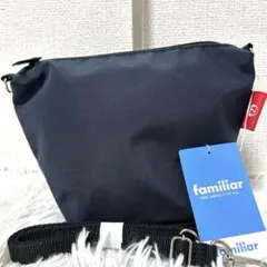 【新品未使用✨JALコラボ】ファミリア　舟形ショルダーバッグ　ネイビー　ナイロンのサムネイル