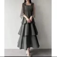 ミピアール　チュールリボンティアードキャミワンピース　美品