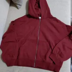 H&M ジップアップパーカー 裏起毛　ボルドー XS