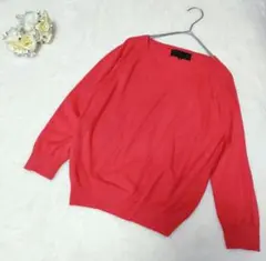 UNTITLED ワッフル ニット トップス 鮮やかな赤 春物 Mサイズ