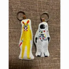 布製キーリング 宇宙飛行士とキャラクター