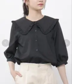 ハニーズ　ビックカラーブラウス　ブラック