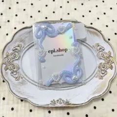 258♡ ホイップデコ トレカケースデコ バレエコア リボン キラキラ 水色