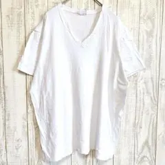 ダナキャランニューヨーク Tシャツ Vネック 半袖 無地 L 白 綿100%のサムネイル