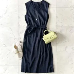極美品】theory luxe ノースリーブ ワンピース セレモニー ネイビー 