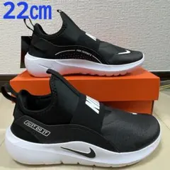 ④新品ナイキNIKE☆フレックスランナー22㎝ブラック/ブラックホワイト002
